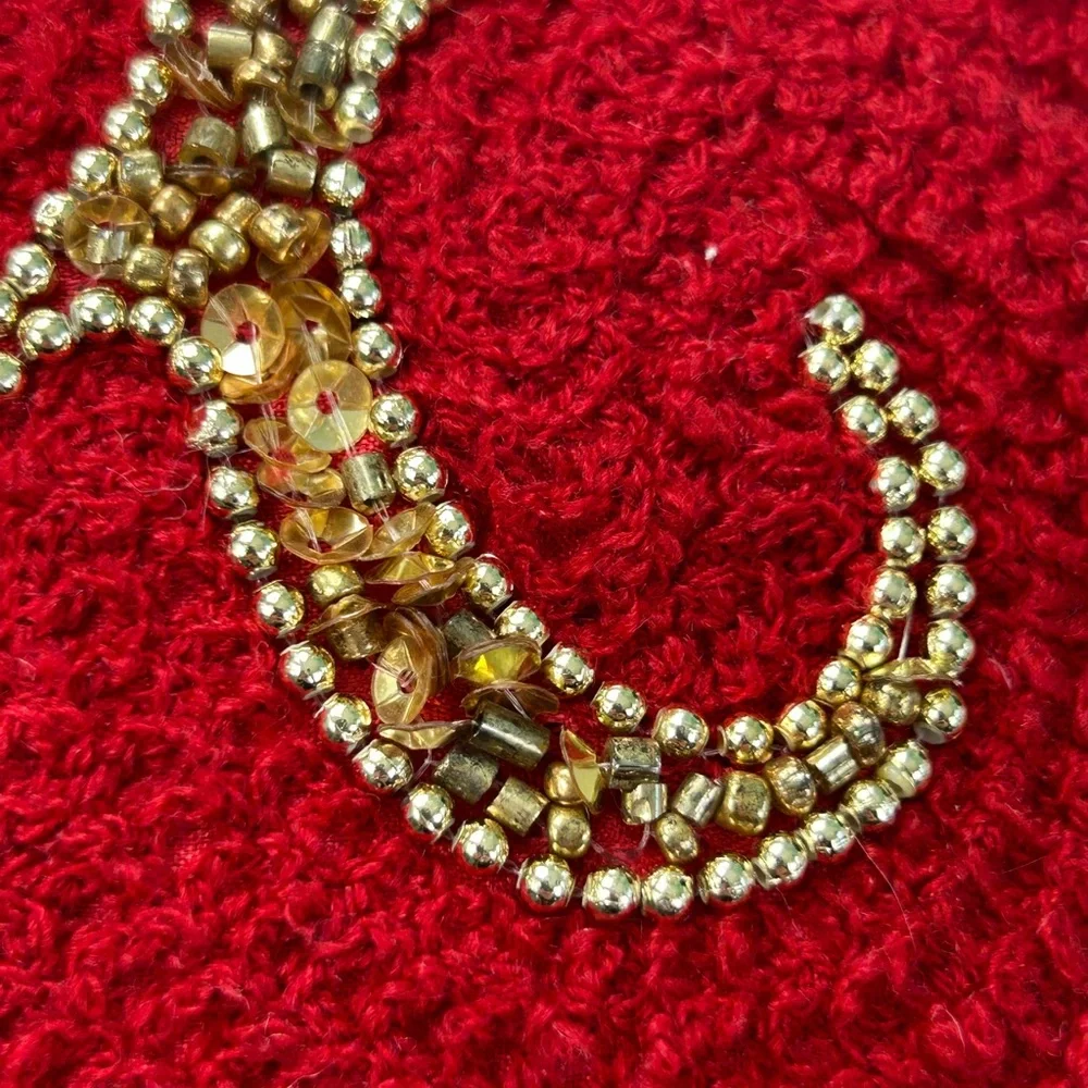 Glitz + Glimmer Pillow Throw Festive Red 'Noel' Holiday Beaded Sequin Made India